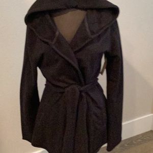 Lucky Brand tie front hooded tunic in sweatshirt fabric. New with tags